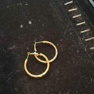 Chic Twisted Gold Hoop Earrings